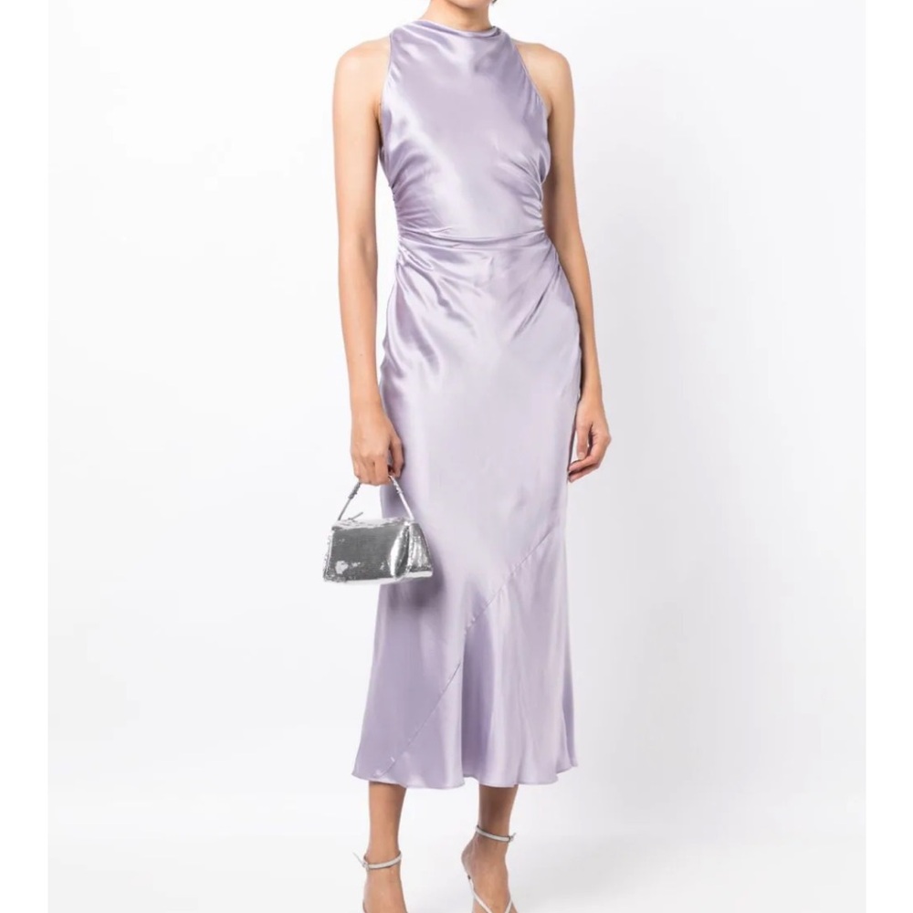 Reformation Casette Silk Dress in Aura